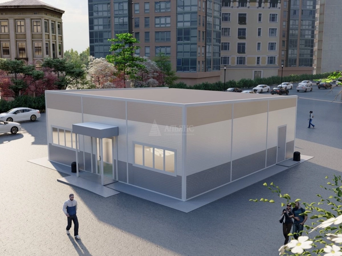 3D визуализация Магазин из сэндвич-панелей - фото 2