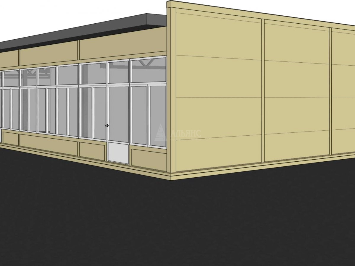 3D визуализация Проект павильона из сэндвич-панелей - фото 3