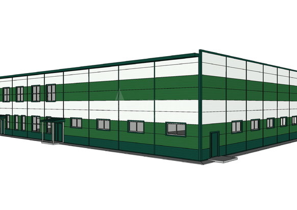 3D визуализация Офисно-складское здание из сэндвич-панелей - фото 10