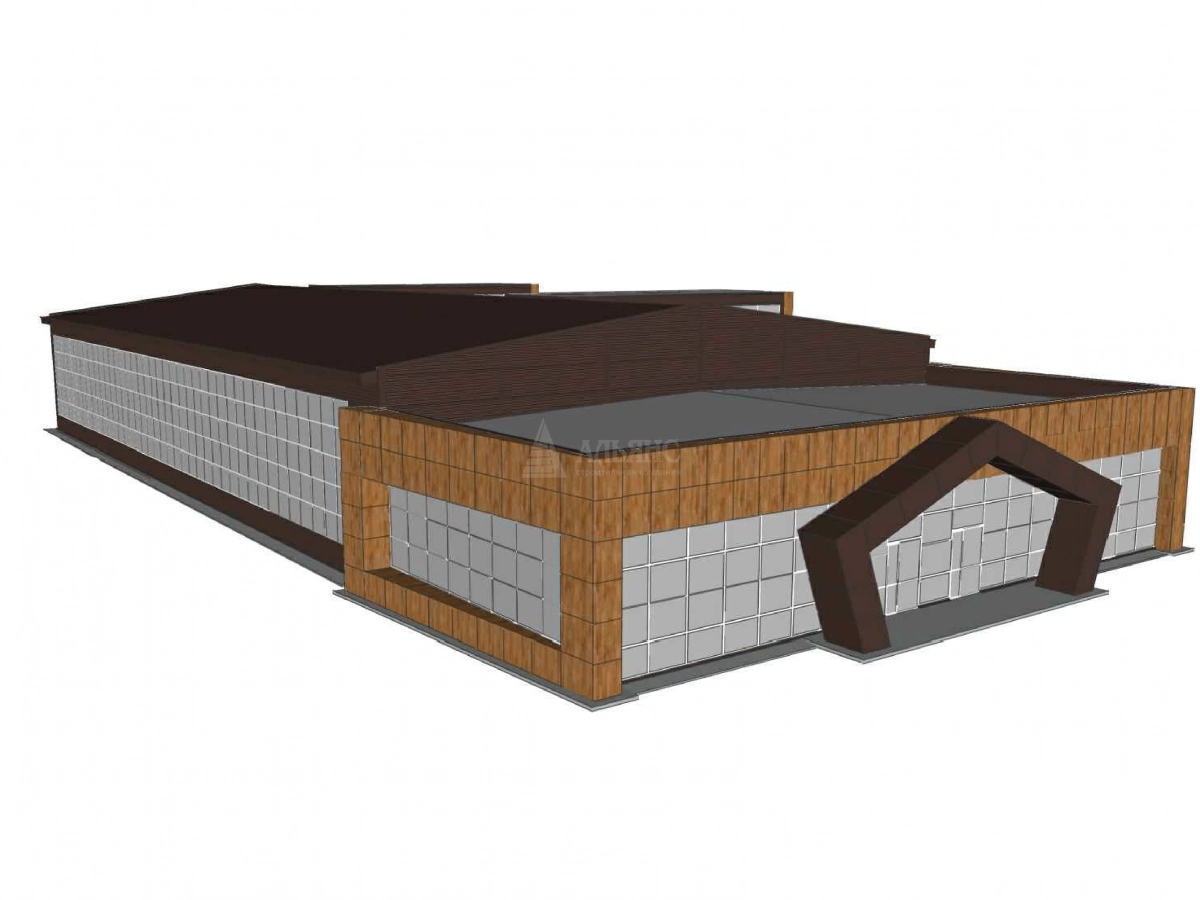 3D визуализация Здание спортивного назначения из сэндвич-панелей - фото 8