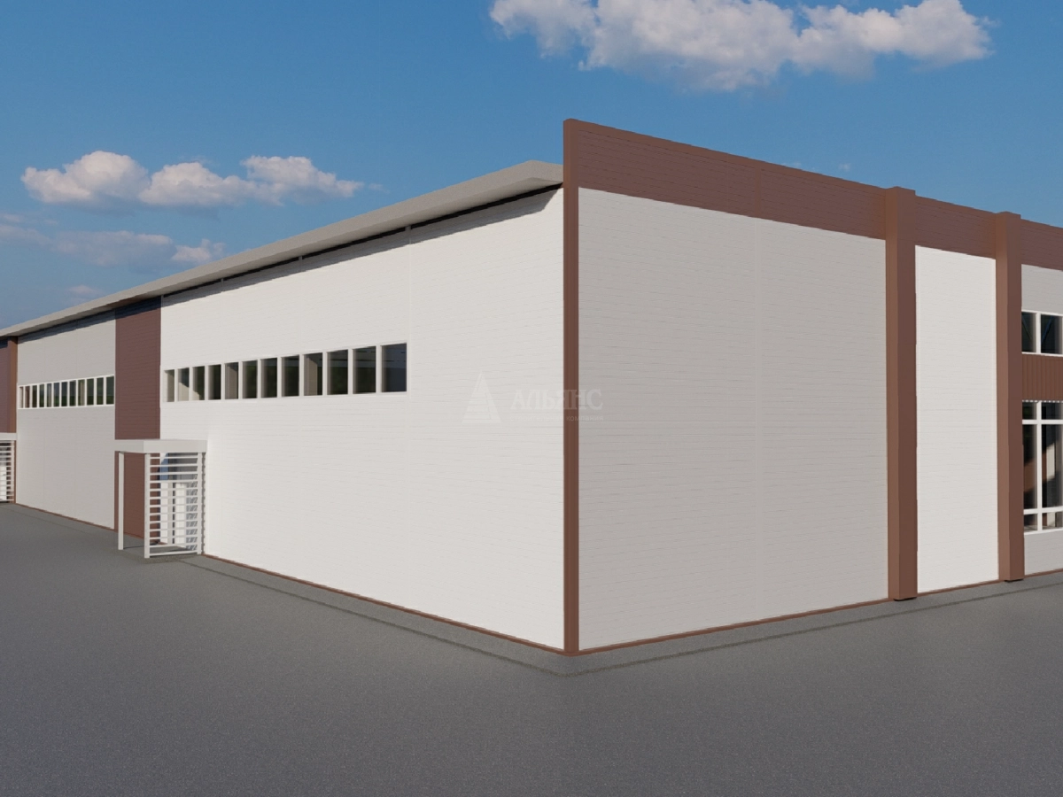 3D визуализация Торговый центр из сэндвич-панелей - фото 4