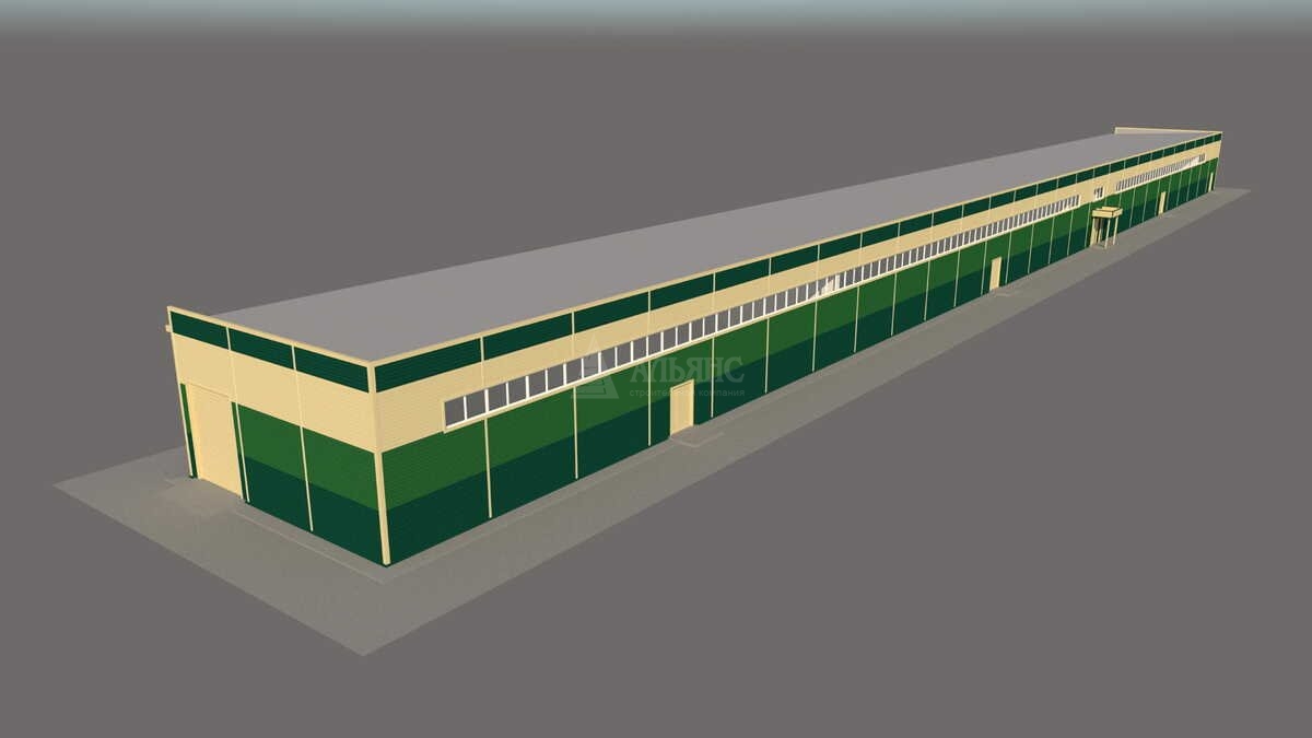 3D визуализация Производственное здание из сэндвич-панелей - фото 14